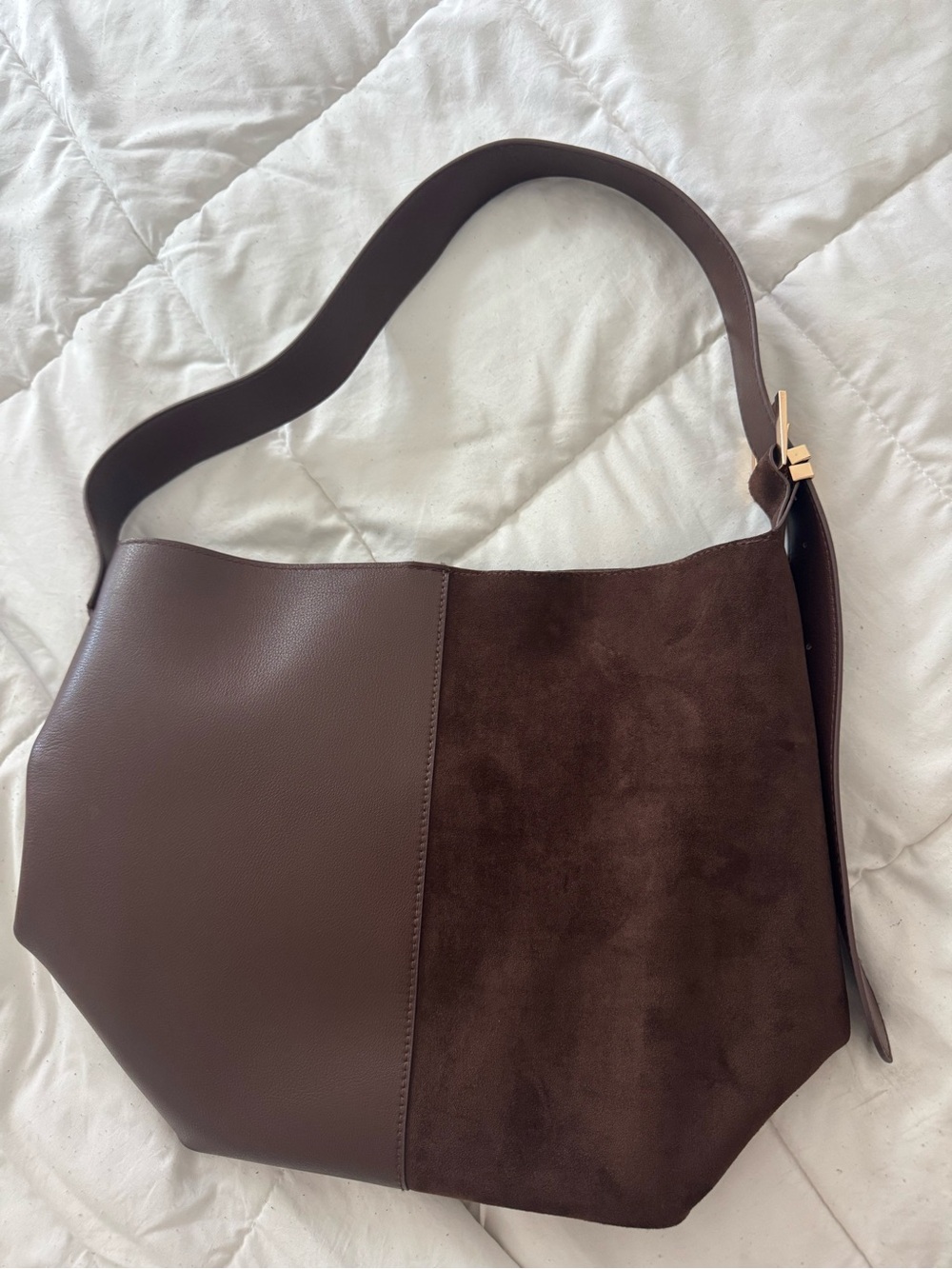 Classic Brown Two‑Tone Hobo Shoulder Bag a new day